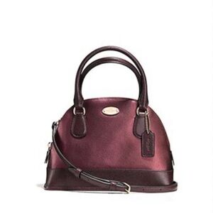 Coach OxBld Metallic Cherry MINI CORA DOME SATCHEL, NWT
